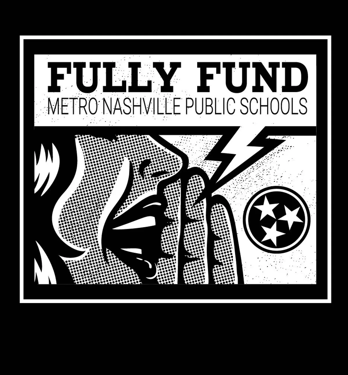 T-shirt design for a fundraiser, front view