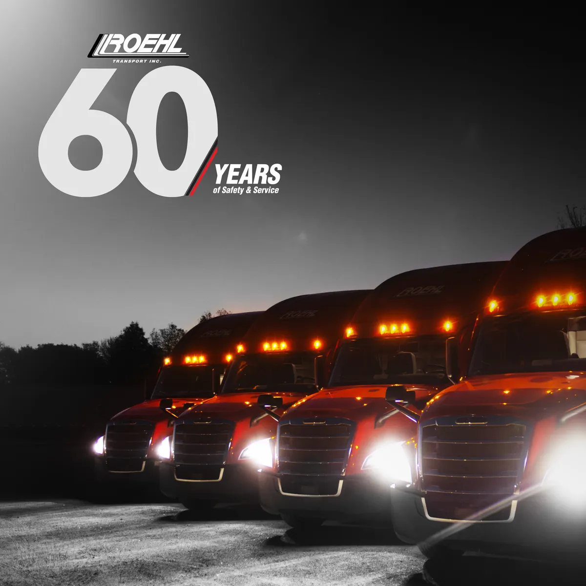 Roehl truck at night